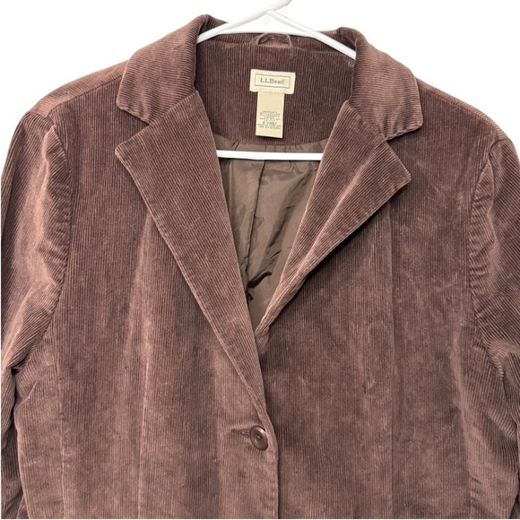 LL Bean Corduory Jacket Blazer Womens 14 P Brown Vintage Academia Preppy - Picture 5 of 12